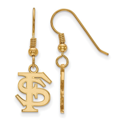 Vergoldet Sterlingsilber Logoart Florida State University F S Klein Hängend Draht Ohrringe