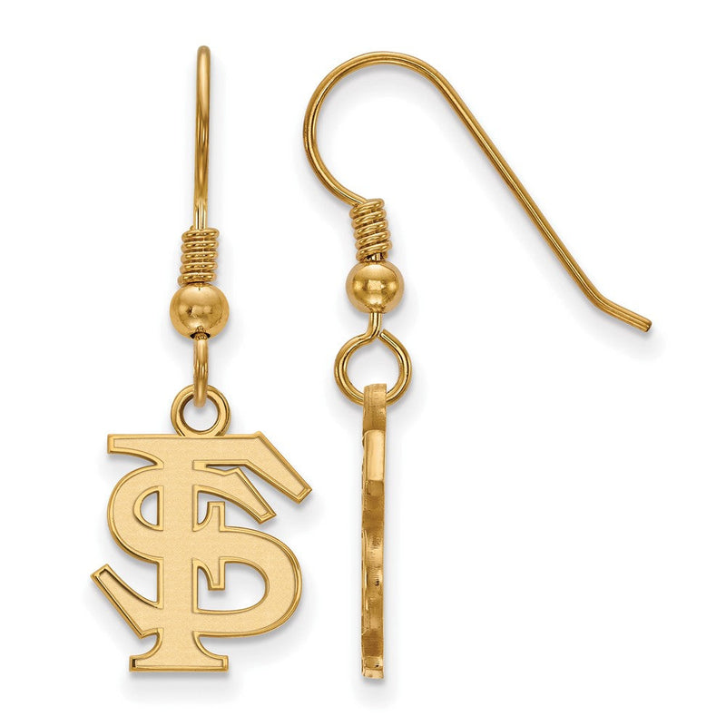 Vergoldet Sterlingsilber Logoart Florida State University F S Klein Hängend Draht Ohrringe