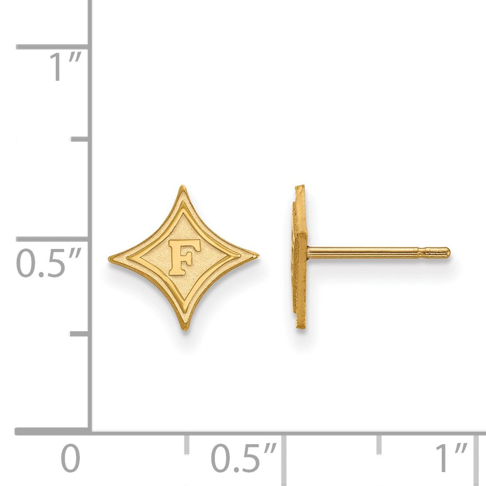 10K Gelbgold Logoart Furman University Extra Klein Ohrstecker