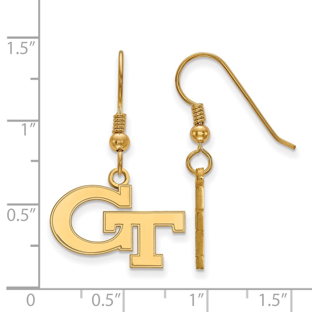 Vergoldet Sterlingsilber Logoart Georgia Institut Of Technologie G T Sm Hängend Draht Ohrringe