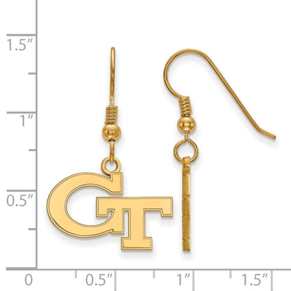 Vergoldet Sterlingsilber Logoart Georgia Institut Of Technologie G T Sm Hängend Draht Ohrringe