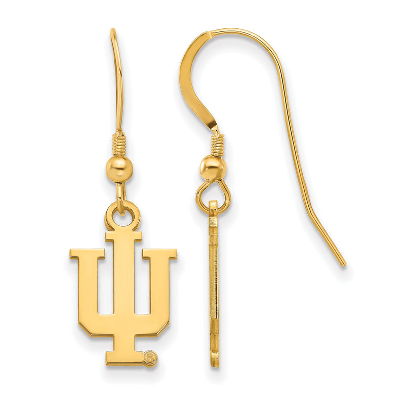 Vergoldet Sterlingsilber Logoart Indiana University I U Klein Hängend Draht Ohrringe