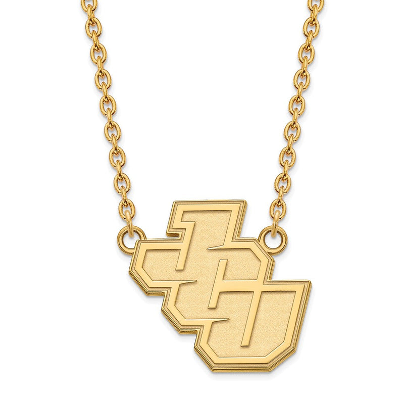 10K Gelbgold Logoart John Carroll University Groß Anhänger 18 Zoll Halskette