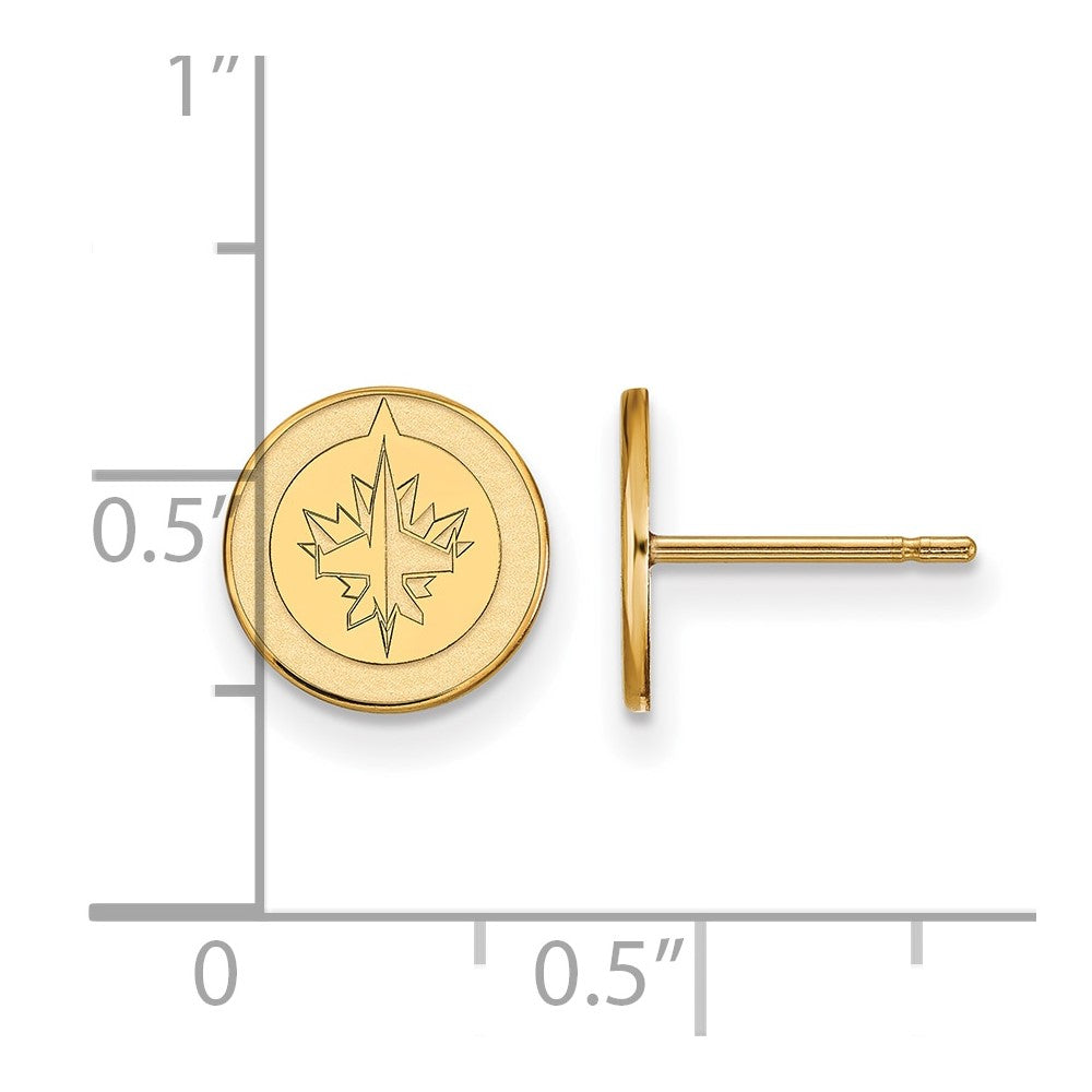 10K Gelbgold Nhl Logoart Winnipeg Jets Extra Klein Ohrstecker