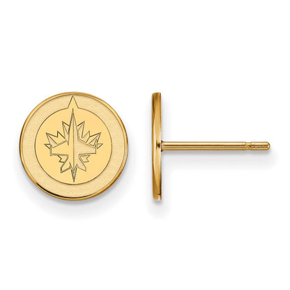 10K Gelbgold Nhl Logoart Winnipeg Jets Extra Klein Ohrstecker