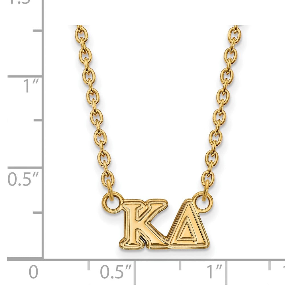 Vergoldet Sterlingsilber Logoart Kappa Delta Sorority Greek Buchstaben Mittel Anhänger 18 Zoll Halskette
