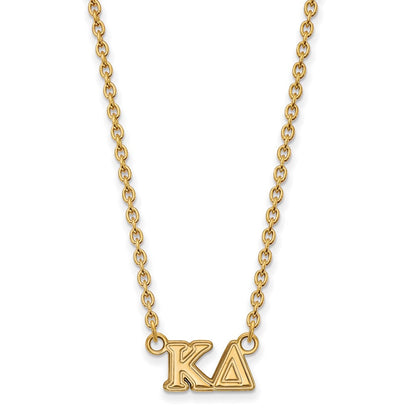 Vergoldet Sterlingsilber Logoart Kappa Delta Sorority Greek Buchstaben Mittel Anhänger 18 Zoll Halskette