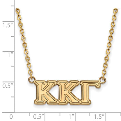 Vergoldet Sterlingsilber Logoart Kappa Gamma Sorority Greek Buchstaben Mittel Anhänger 18 Zoll Halskette
