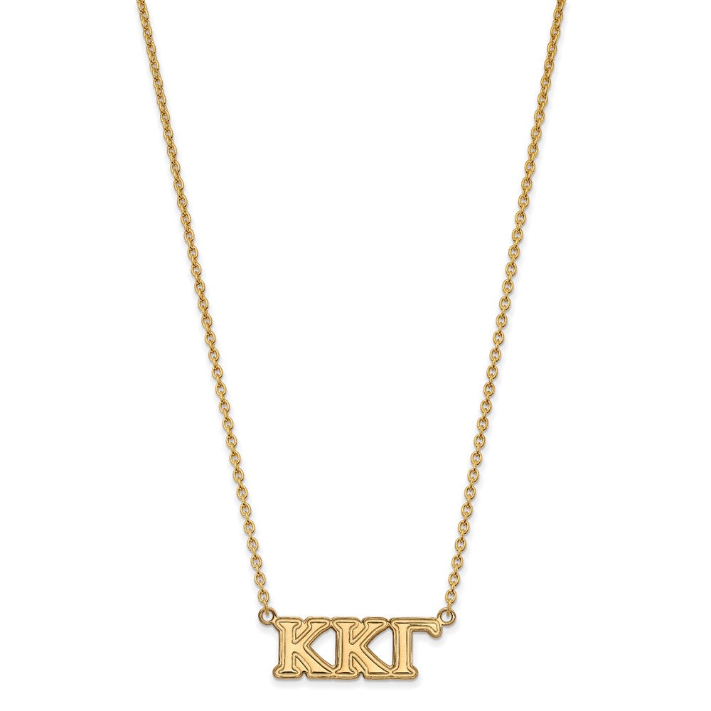 Vergoldet Sterlingsilber Logoart Kappa Gamma Sorority Greek Buchstaben Mittel Anhänger 18 Zoll Halskette