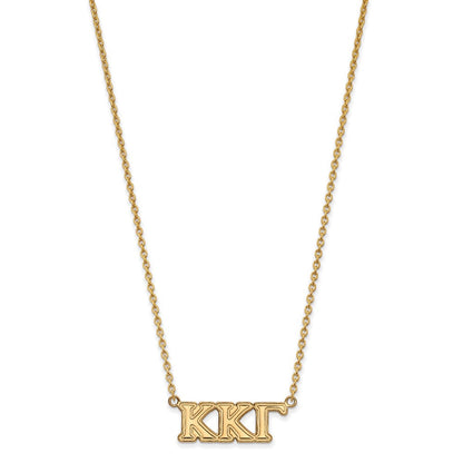 Vergoldet Sterlingsilber Logoart Kappa Gamma Sorority Greek Buchstaben Mittel Anhänger 18 Zoll Halskette