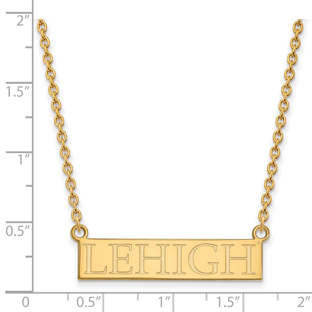 10K Gelbgold Logoart Lehigh University Groß Stab Anhänger 18 Zoll Halskette