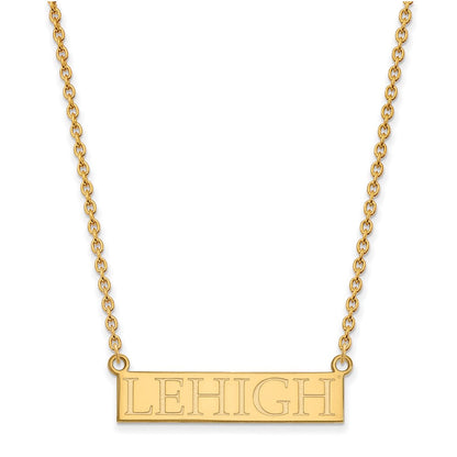 10K Gelbgold Logoart Lehigh University Groß Stab Anhänger 18 Zoll Halskette