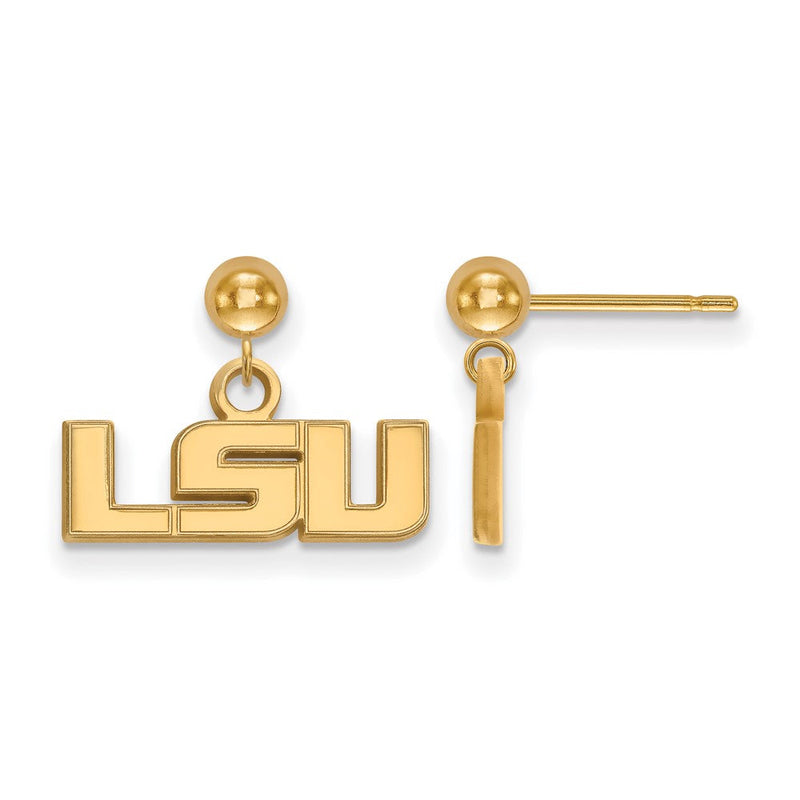 Vergoldet Sterlingsilber Logoart Louisiana State University L S U Hängend Kugel Ohrstecker