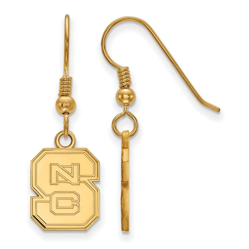 Vergoldet Sterlingsilber Logoart North Carolina State University N C S Klein Hängend Draht Ohrringe