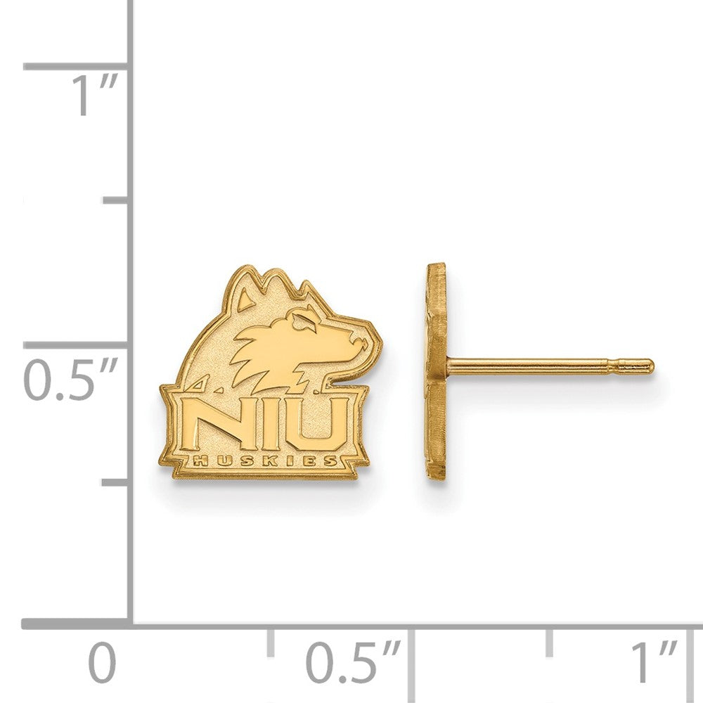 10K Gelbgold Logoart Northern Illinois University N I U Huskies Extra Klein Ohrstecker
