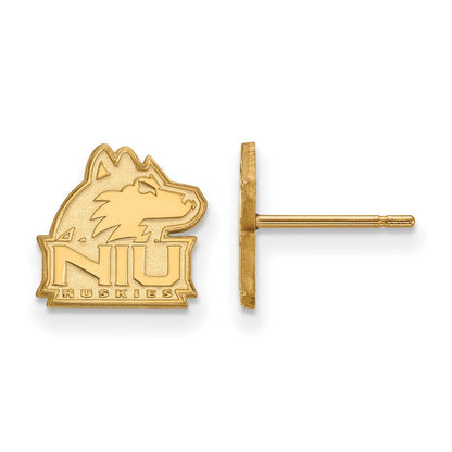 10K Gelbgold Logoart Northern Illinois University N I U Huskies Extra Klein Ohrstecker