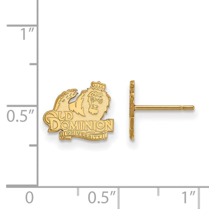 10K Gelbgold Logoart Old Dominion University Extra Klein Ohrstecker