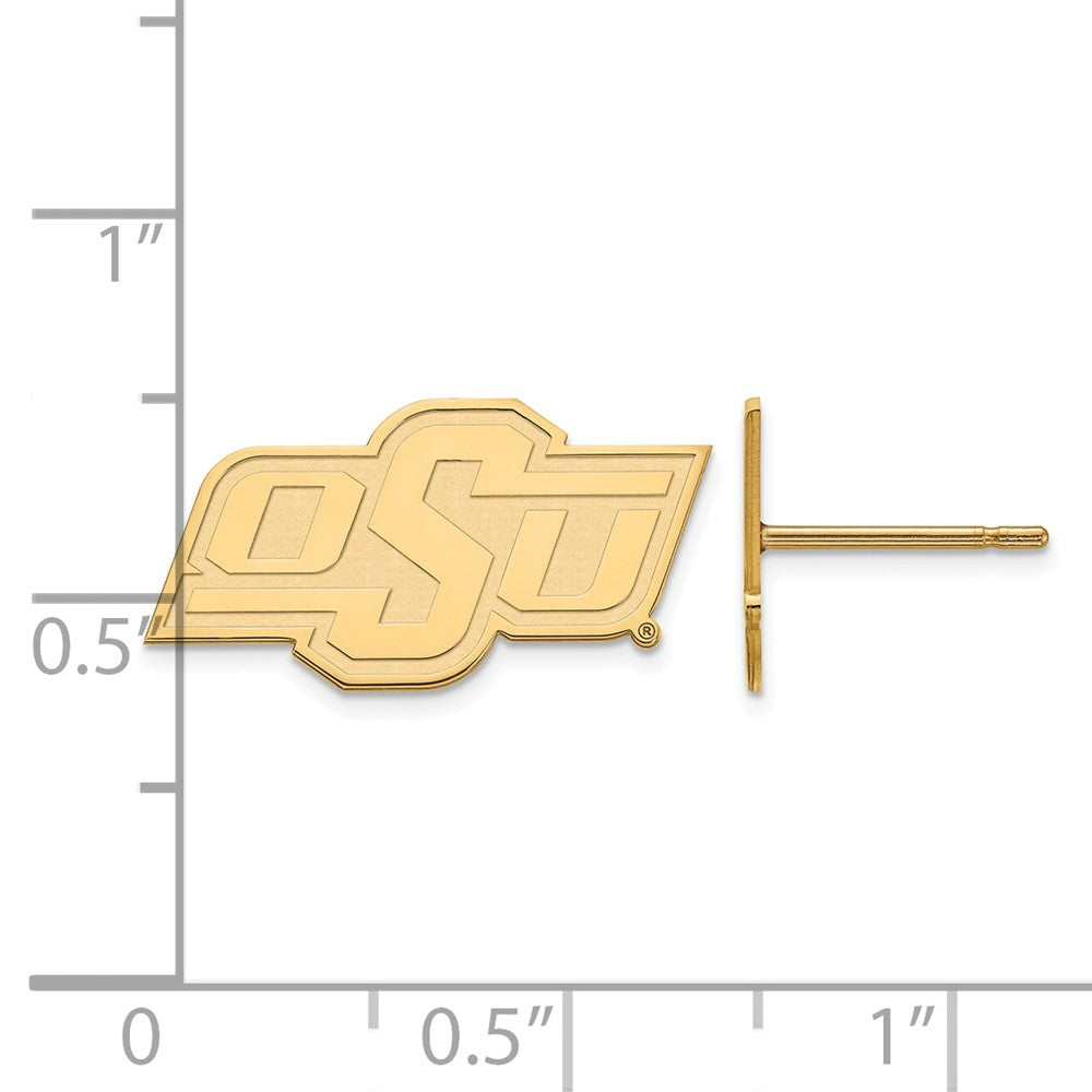 Vergoldet Sterlingsilber Logoart Oklahoma State University O S U Extra Klein Ohrstecker