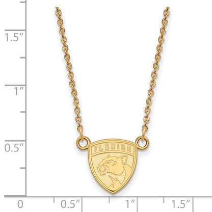 10K Gelbgold Nhl Logoart Florida Panthers Klein Anhänger 18 Zoll Halskette