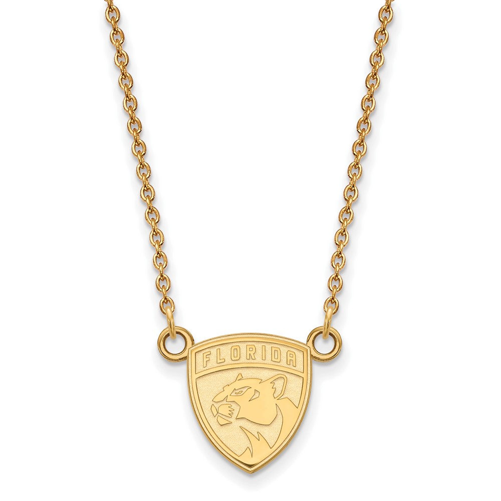 10K Gelbgold Nhl Logoart Florida Panthers Klein Anhänger 18 Zoll Halskette