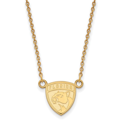 10K Gelbgold Nhl Logoart Florida Panthers Klein Anhänger 18 Zoll Halskette