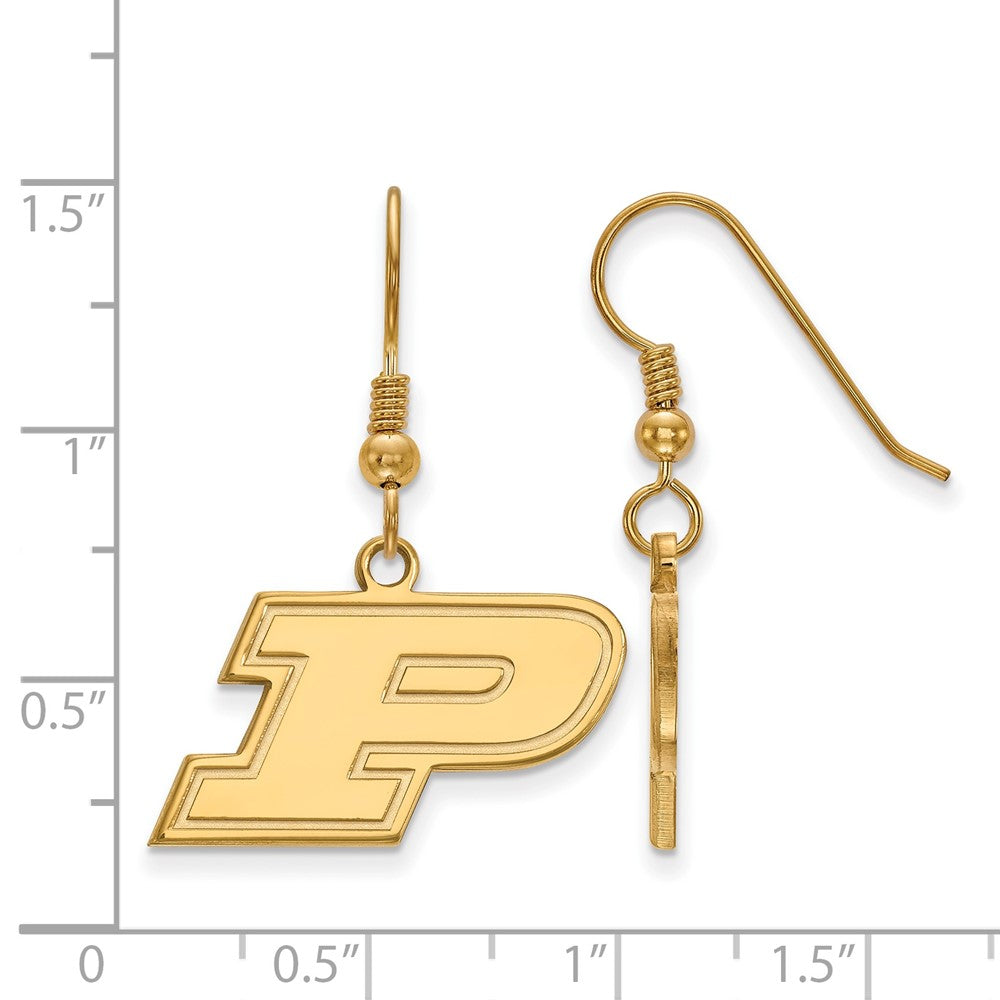 Vergoldet Sterlingsilber Logoart Purdue University Buchstabe P Klein Hängend Draht Ohrringe