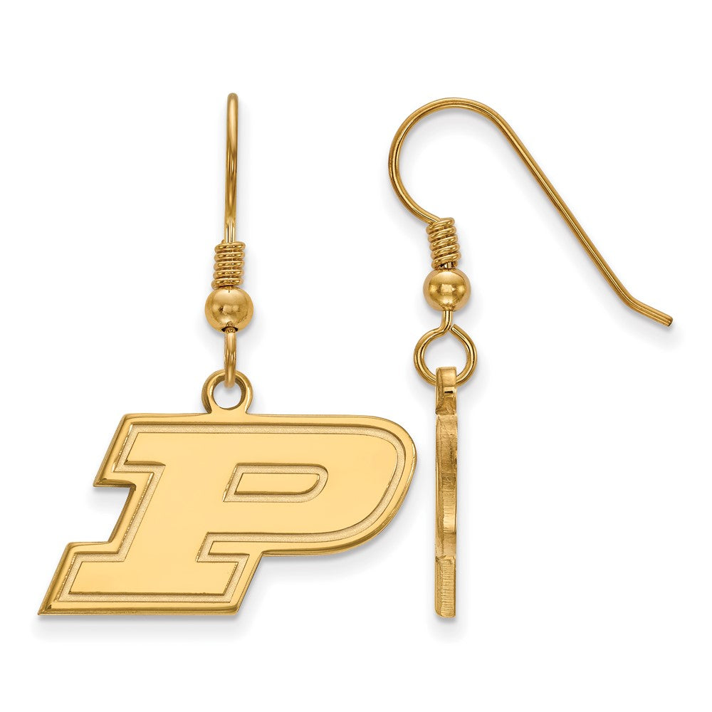 Vergoldet Sterlingsilber Logoart Purdue University Buchstabe P Klein Hängend Draht Ohrringe