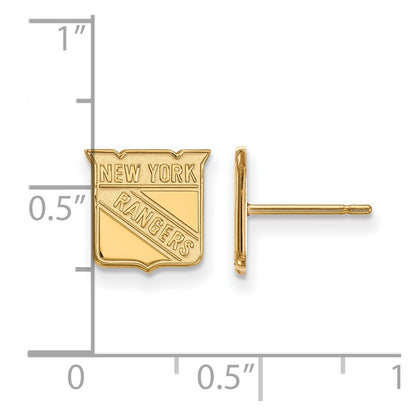 14K Gelbgold Nhl Logoart New York Rangers Extra Klein Ohrstecker