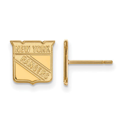 14K Gelbgold Nhl Logoart New York Rangers Extra Klein Ohrstecker