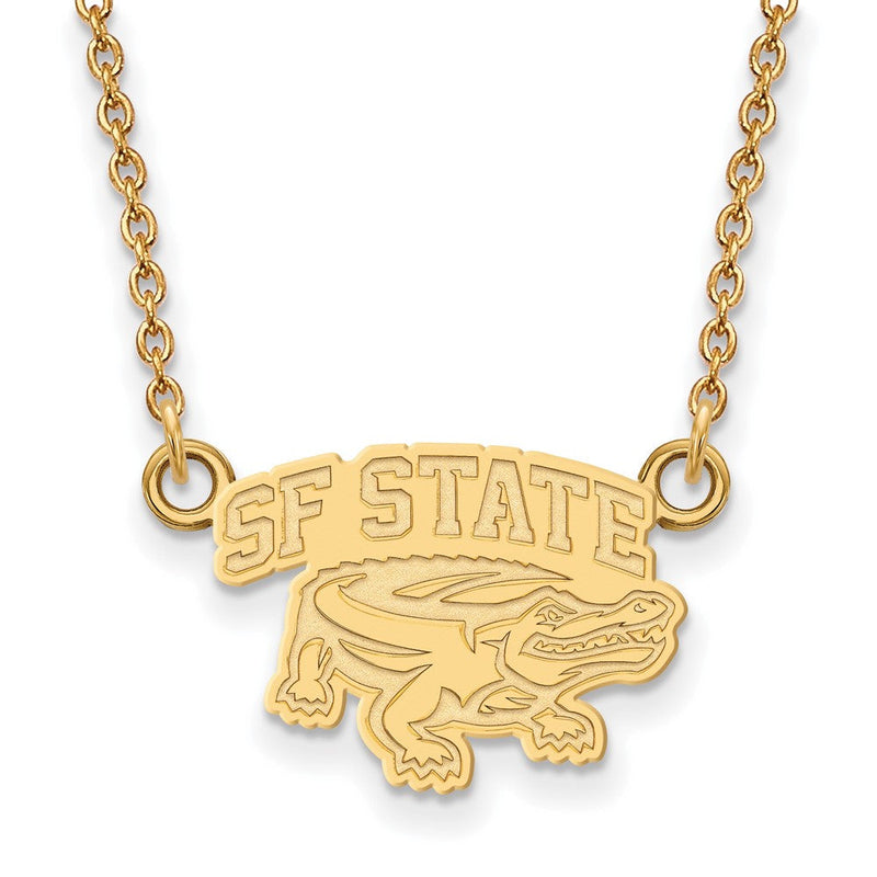 Vergoldet Sterlingsilber Logoart San Francisco State University Klein Anhänger 18 Zoll Halskette