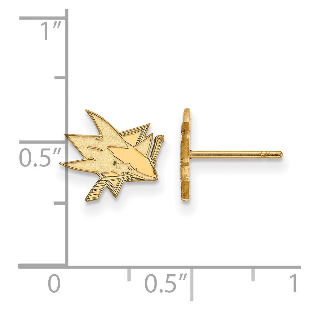 10K Gelbgold Nhl Logoart San Jose Sharks Extra Klein Ohrstecker