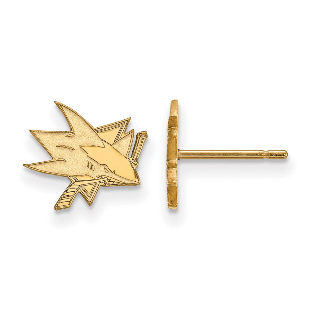 10K Gelbgold Nhl Logoart San Jose Sharks Extra Klein Ohrstecker