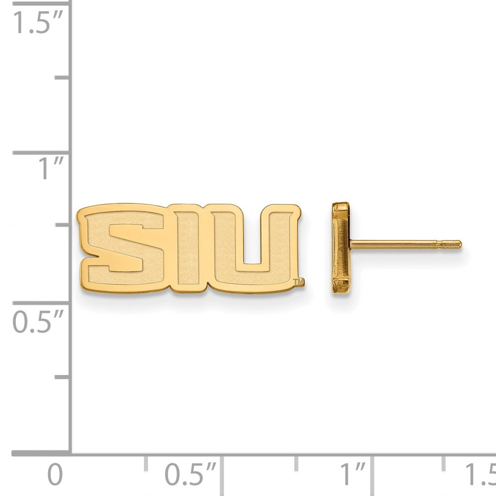 10K Gelbgold Logoart Southern Illinois University S I U Extra Klein Ohrstecker