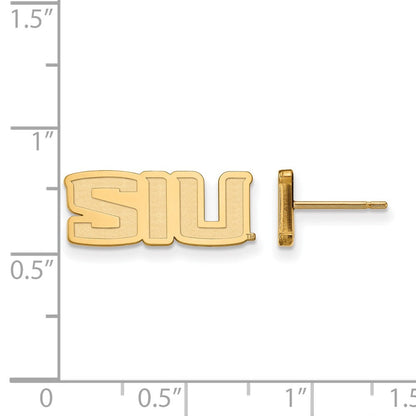 14K Gelbgold Logoart Southern Illinois University S I U Extra Klein Ohrstecker