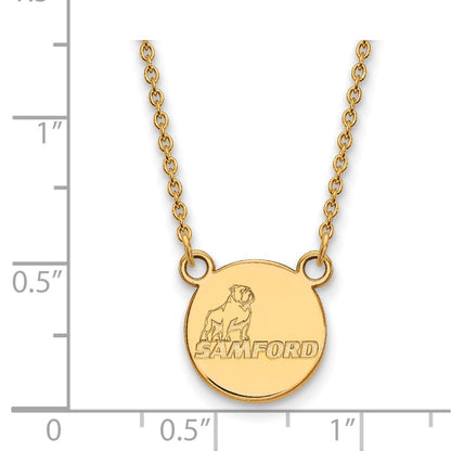 10K Gelbgold Logoart Samford University Klein Plättchen Anhänger 18 Zoll Halskette