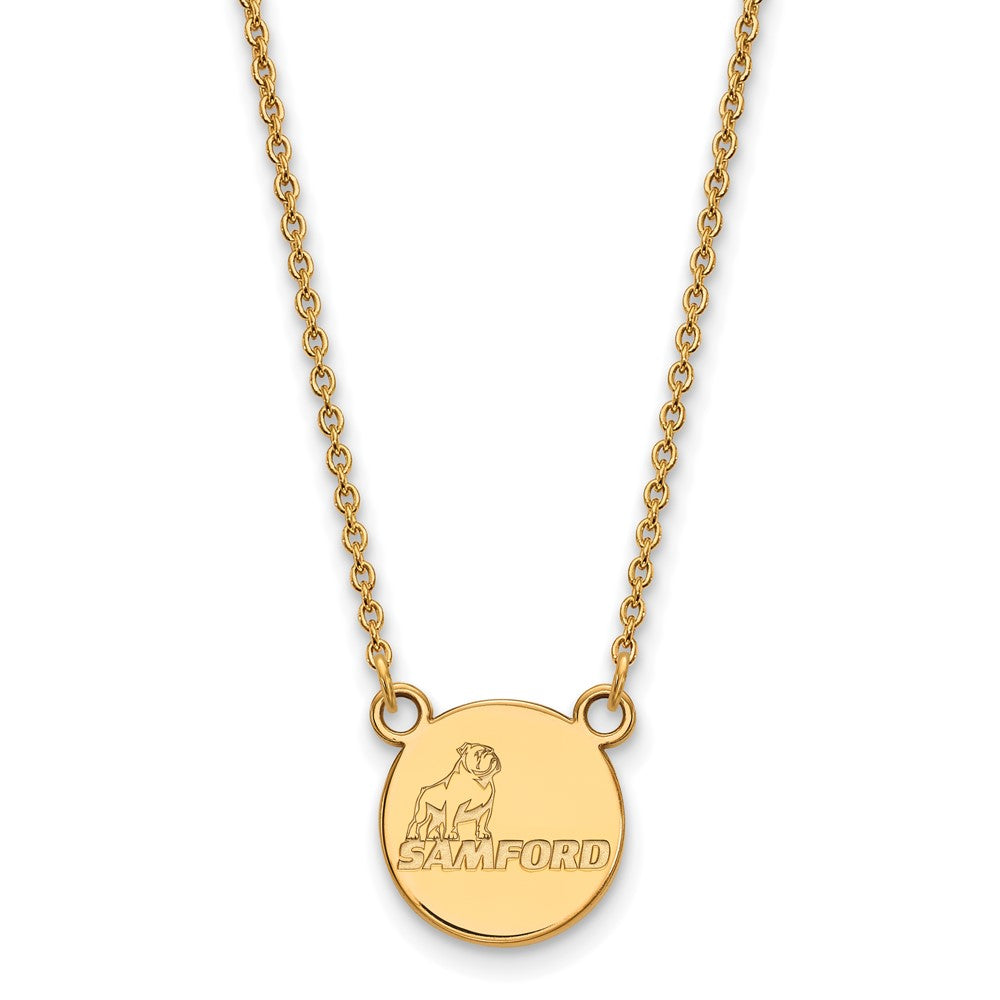 14K Gelbgold Logoart Samford University Klein Plättchen Anhänger 18 Zoll Halskette