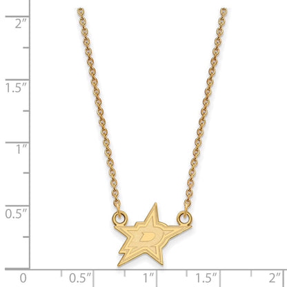 14K Gelbgold Nhl Logoart Dallas Sterne Klein Anhänger 18 Zoll Halskette