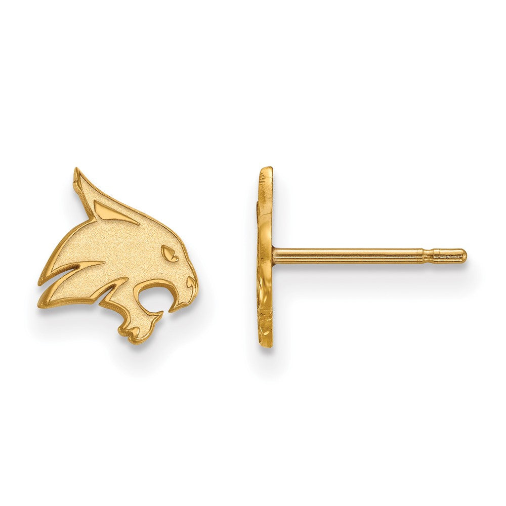 14K Gelbgold Logoart Texas State University Bobcat Extra Klein Ohrstecker