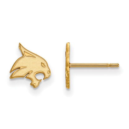 14K Gelbgold Logoart Texas State University Bobcat Extra Klein Ohrstecker