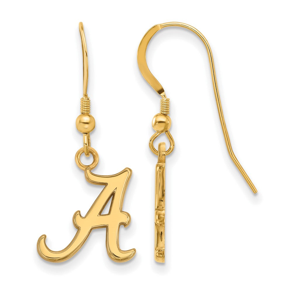 Vergoldet Sterlingsilber Logoart University Of Alabama Buchstabe A Klein Hängend Draht Ohrringe