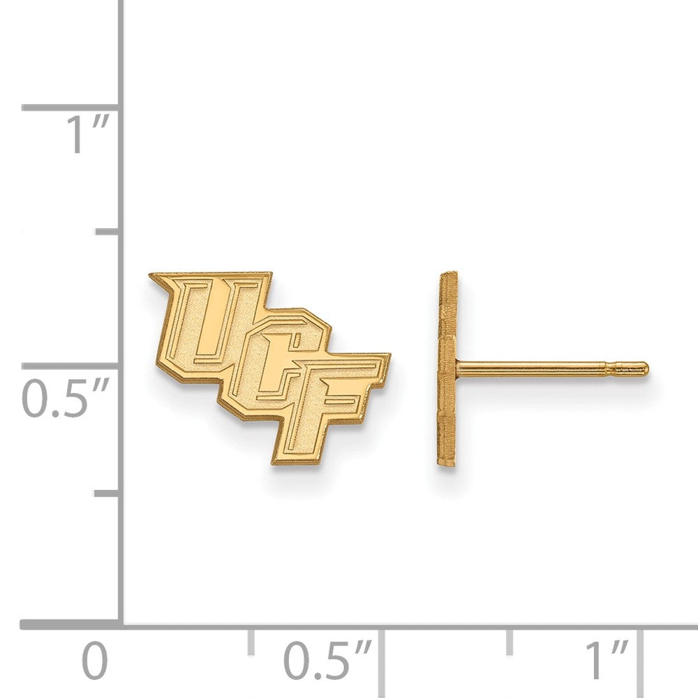 Vergoldet Sterlingsilber Logoart University Of Central Florida U C F Extra Klein Ohrstecker