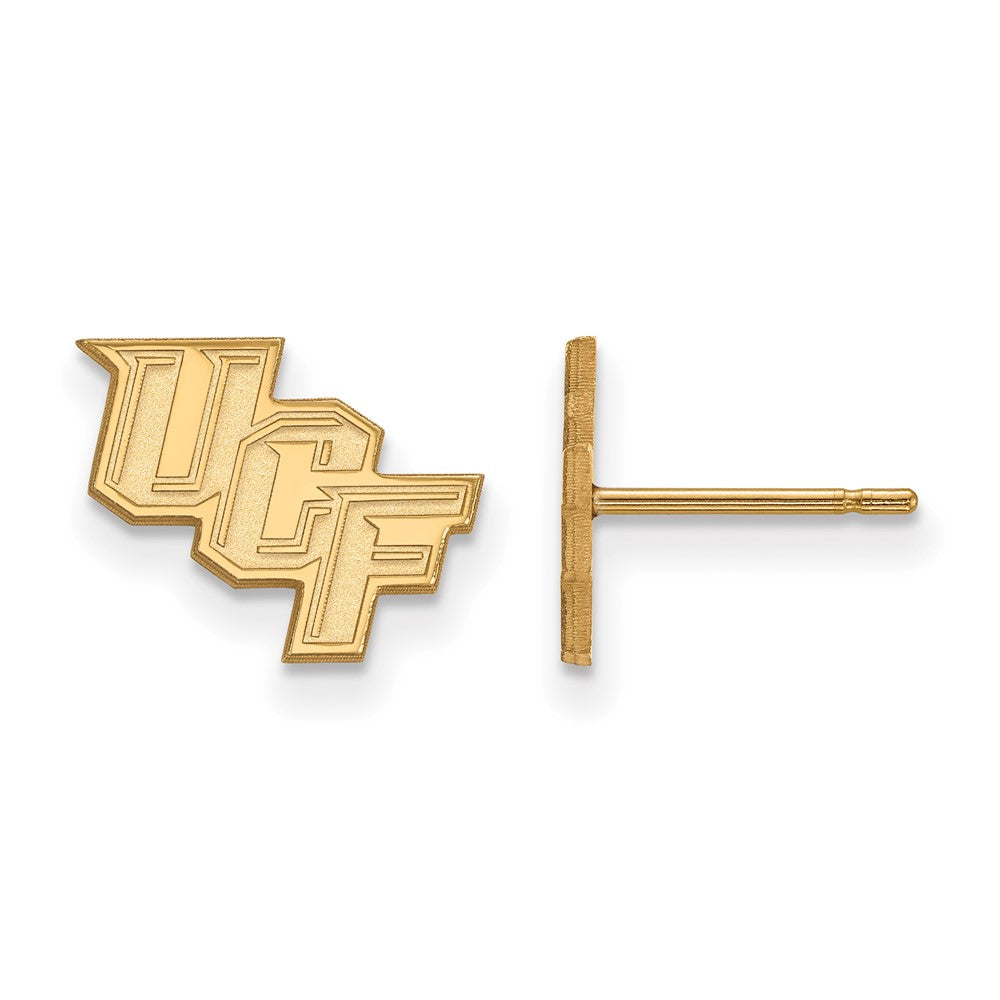 Vergoldet Sterlingsilber Logoart University Of Central Florida U C F Extra Klein Ohrstecker