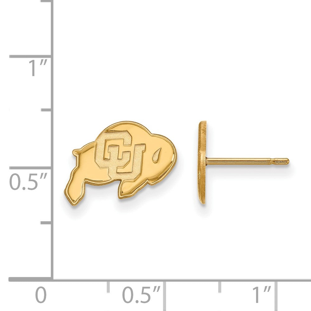 10K Gelbgold Logoart University Of Colorado Buffalo Extra Klein Ohrstecker