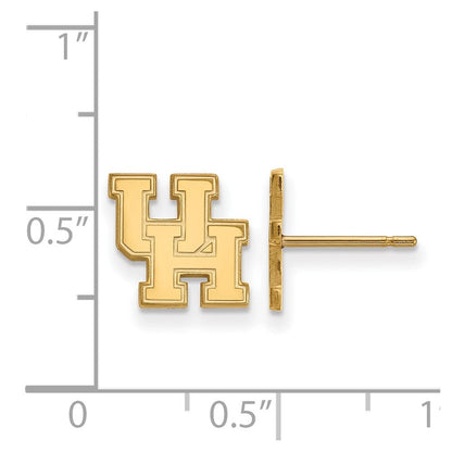 14K Gelbgold Logoart University Of Houston U H Extra Klein Ohrstecker
