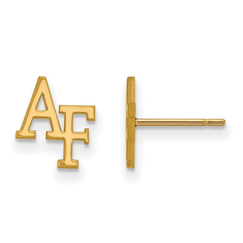 14K Gelbgold Logoart Vereinigt Staaten Luft Kraft Akademie A F Extra Klein Ohrstecker