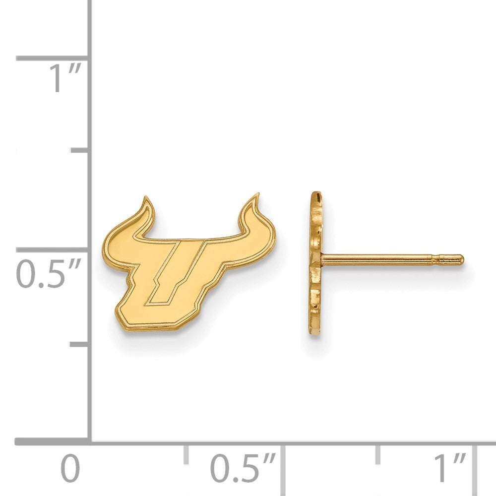 10K Gelbgold Logoart University Of South Florida Bull Extra Klein Ohrstecker