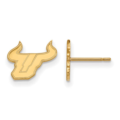 10K Gelbgold Logoart University Of South Florida Bull Extra Klein Ohrstecker