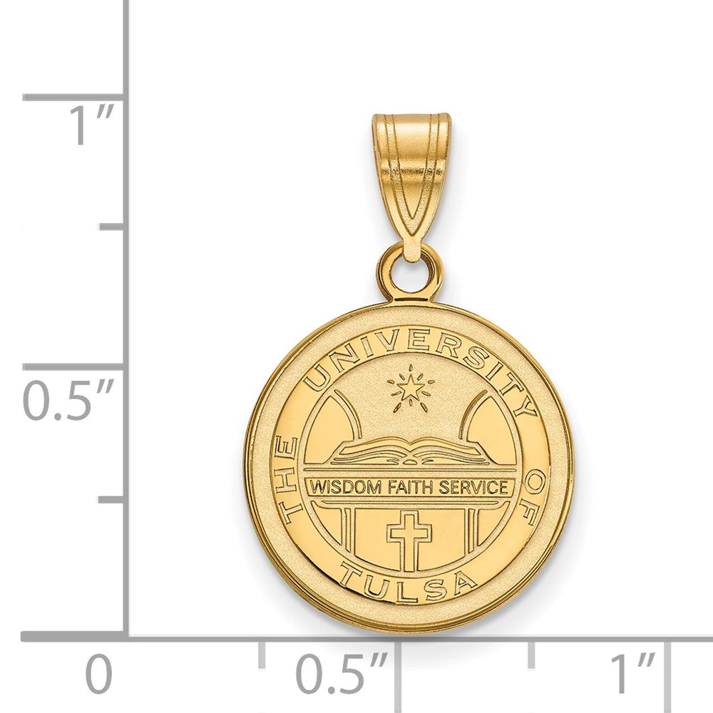 Vergoldet Sterlingsilber Logoart University Of Tulsa Mittel Wappen Anhänger