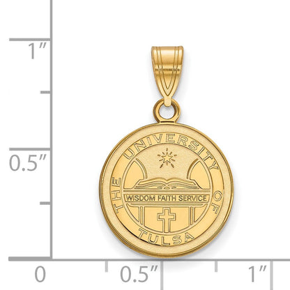 Vergoldet Sterlingsilber Logoart University Of Tulsa Mittel Wappen Anhänger