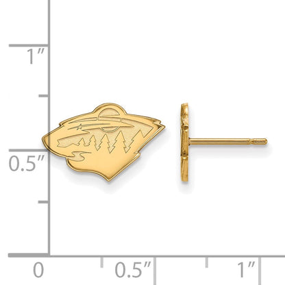 14K Gelbgold Nhl Logoart Minnesota Wild Extra Klein Ohrstecker